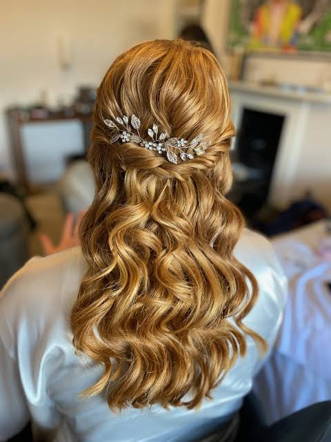 Golden Curls with Crystal Hair Accessory